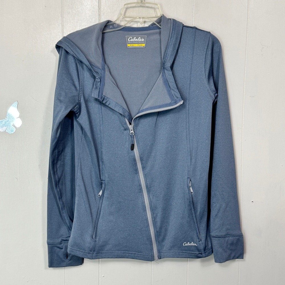 Cabela's Women's Full Zip Hoodie Size Small Jacket Blue Athleisure Activewear